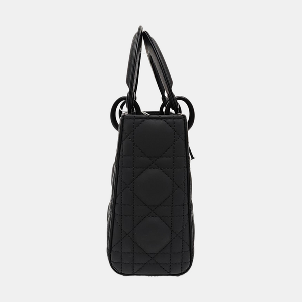 Lady Dior Mini Cannage Calfskin Black