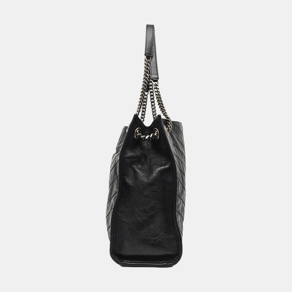 NIKI Medium Chevron Calfskin Black