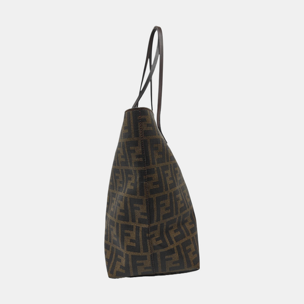 Coated Canvas Tote Bag Brown
