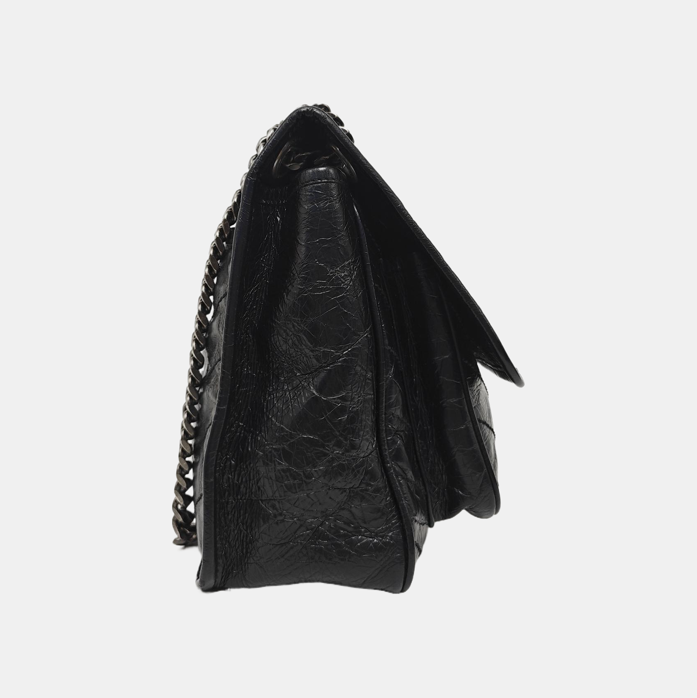 NIKI Medium Chevron Calfskin Black