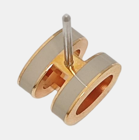 Pop H Metal Rose Gold Stud Earrings