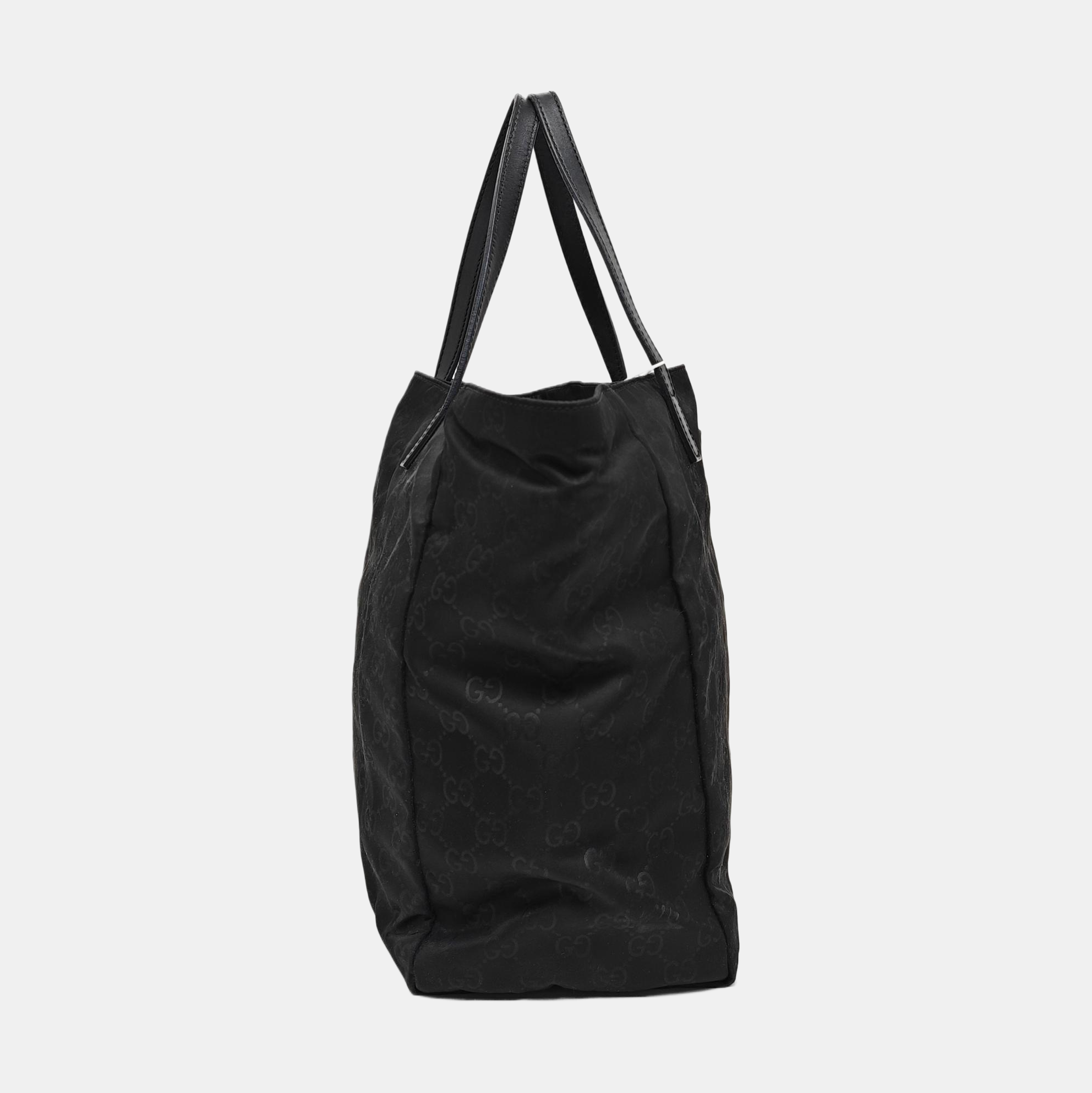 Monogram Fabric Tote Bag Black