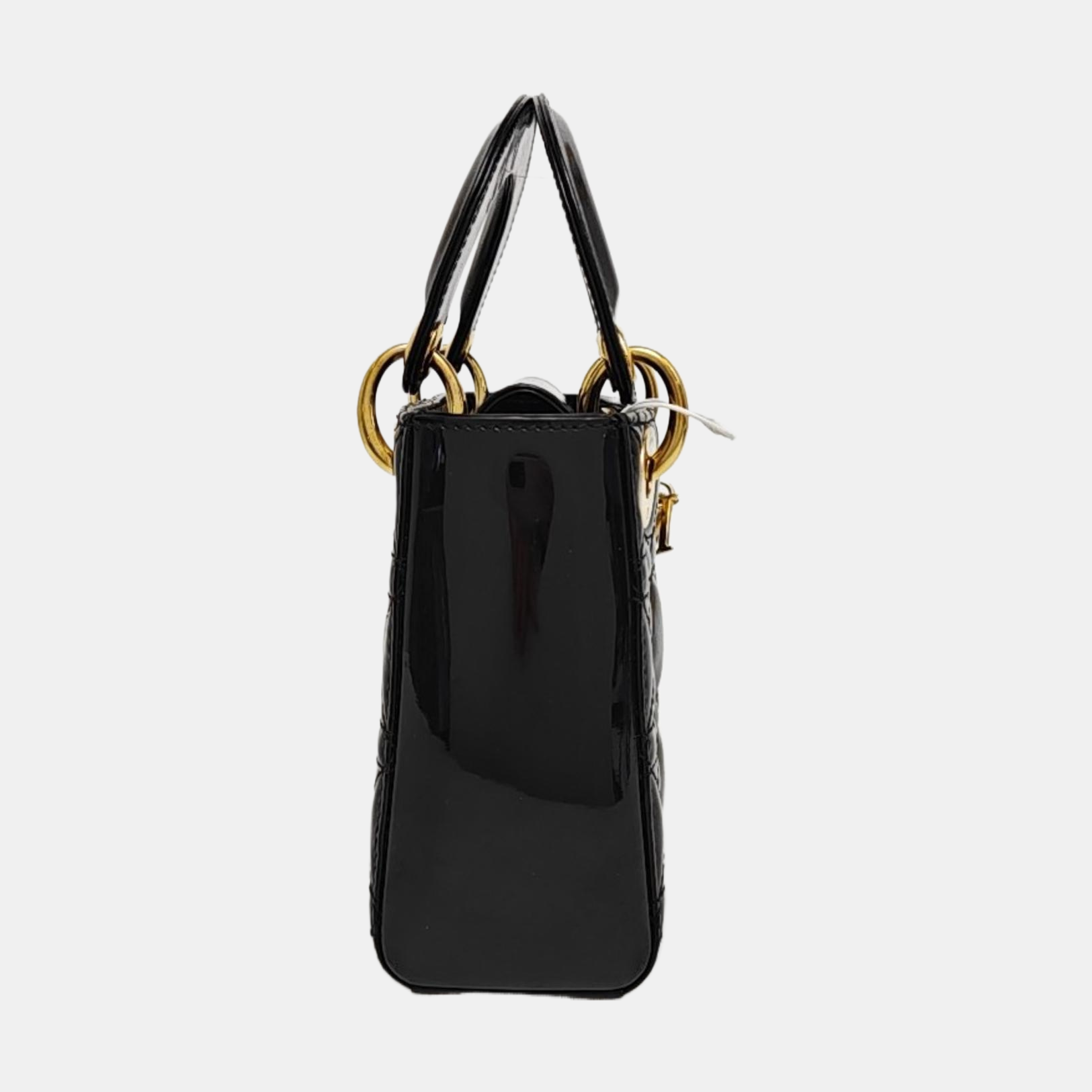 Lady Dior Mini Cannage Patent Leather Black
