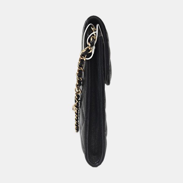 Quilted Calfskin Shoulder Bag Black