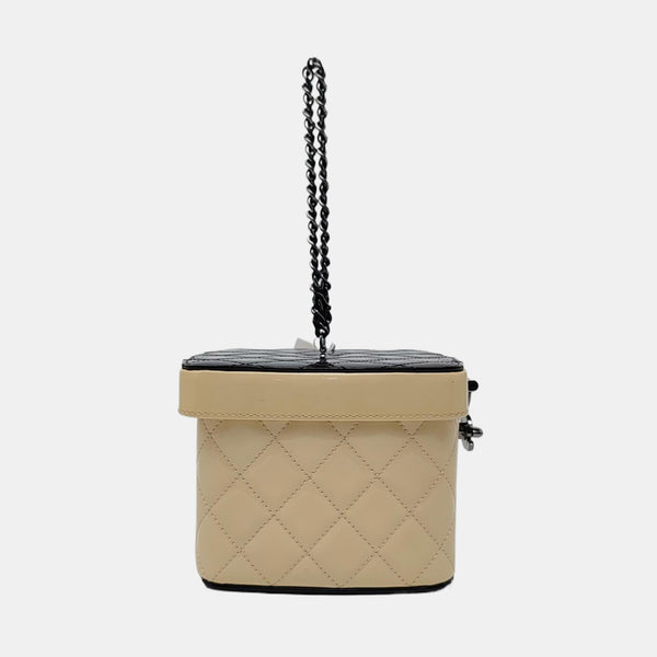Quilted Patent Leather Beige