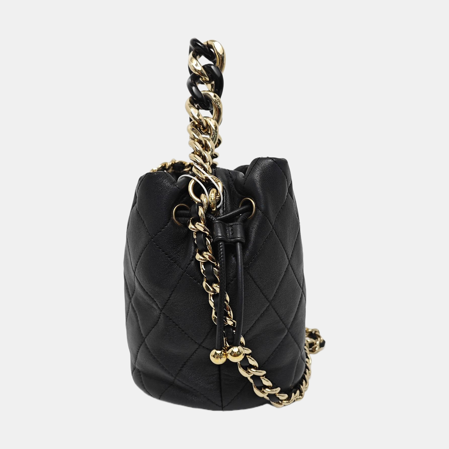 DRAWSTRING Quilted Lambskin Black