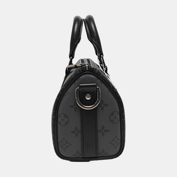 KEEPALL 25 Monogram Coated Canvas Black