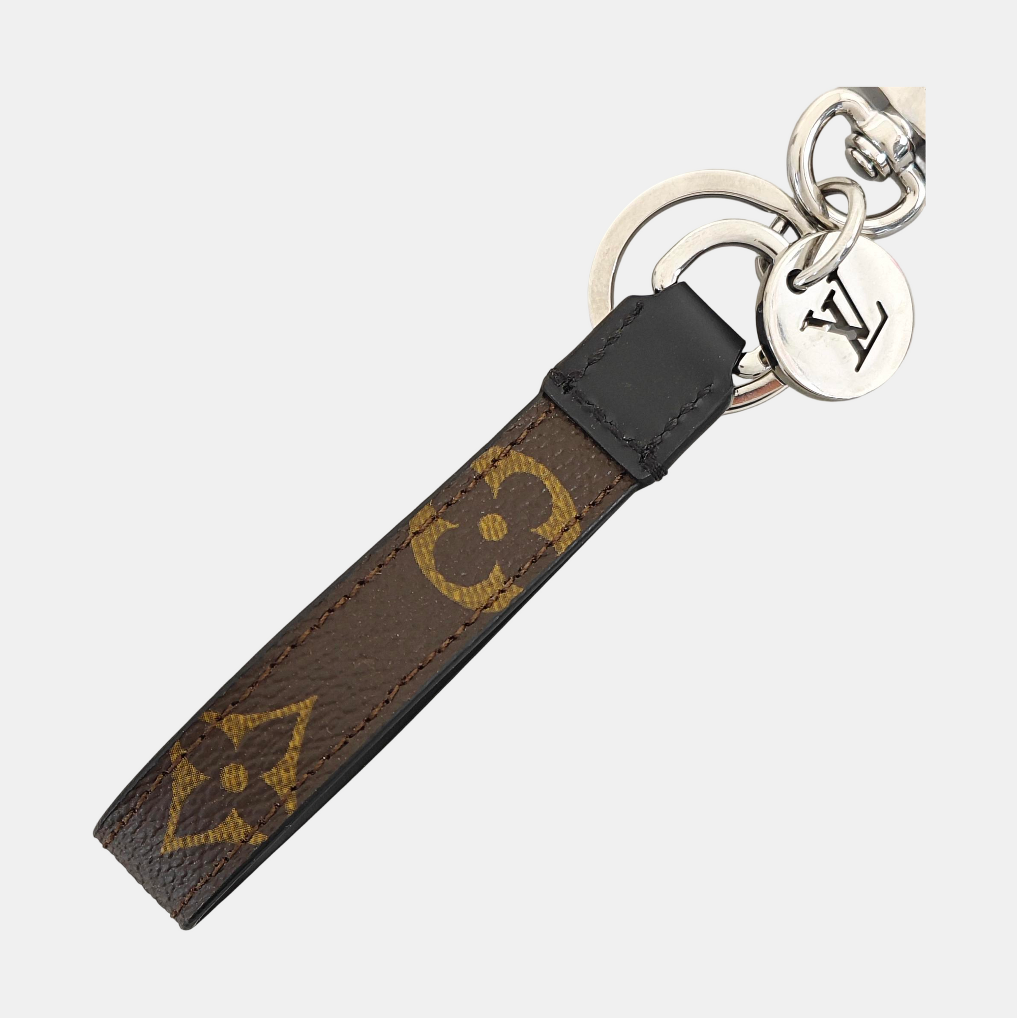 Coated Canvas Bag Charm Brown