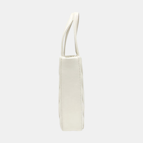 Matelassé Small Quilted Lambskin White