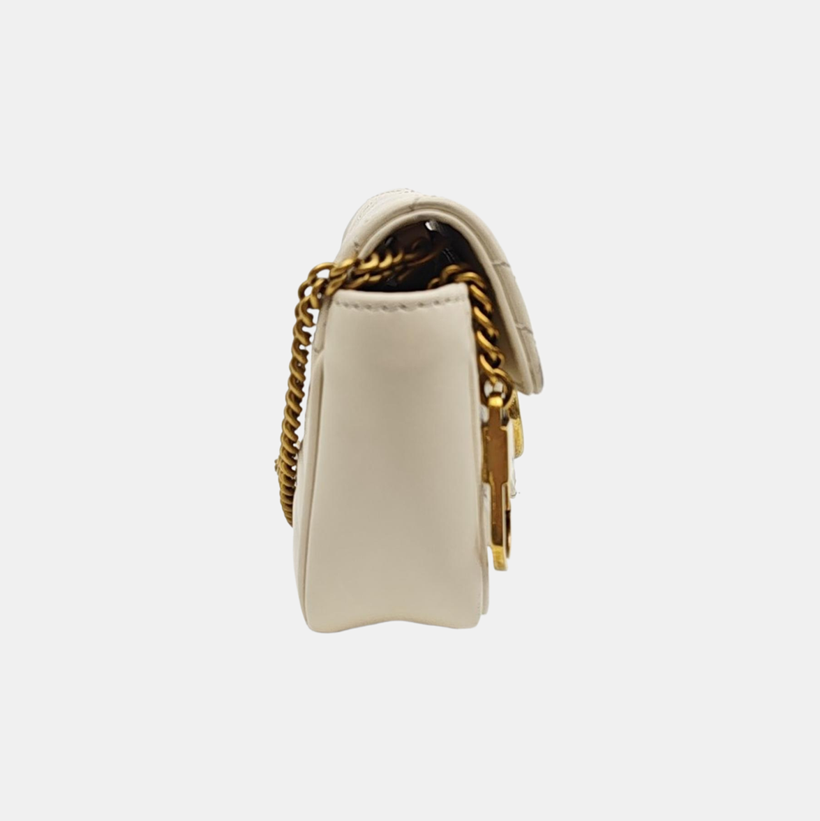 GG Marmont Mini Quilted Calfskin White