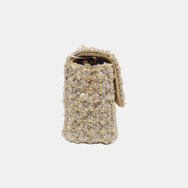 CLASSIC FLAP Mini Quilted Wool Beige