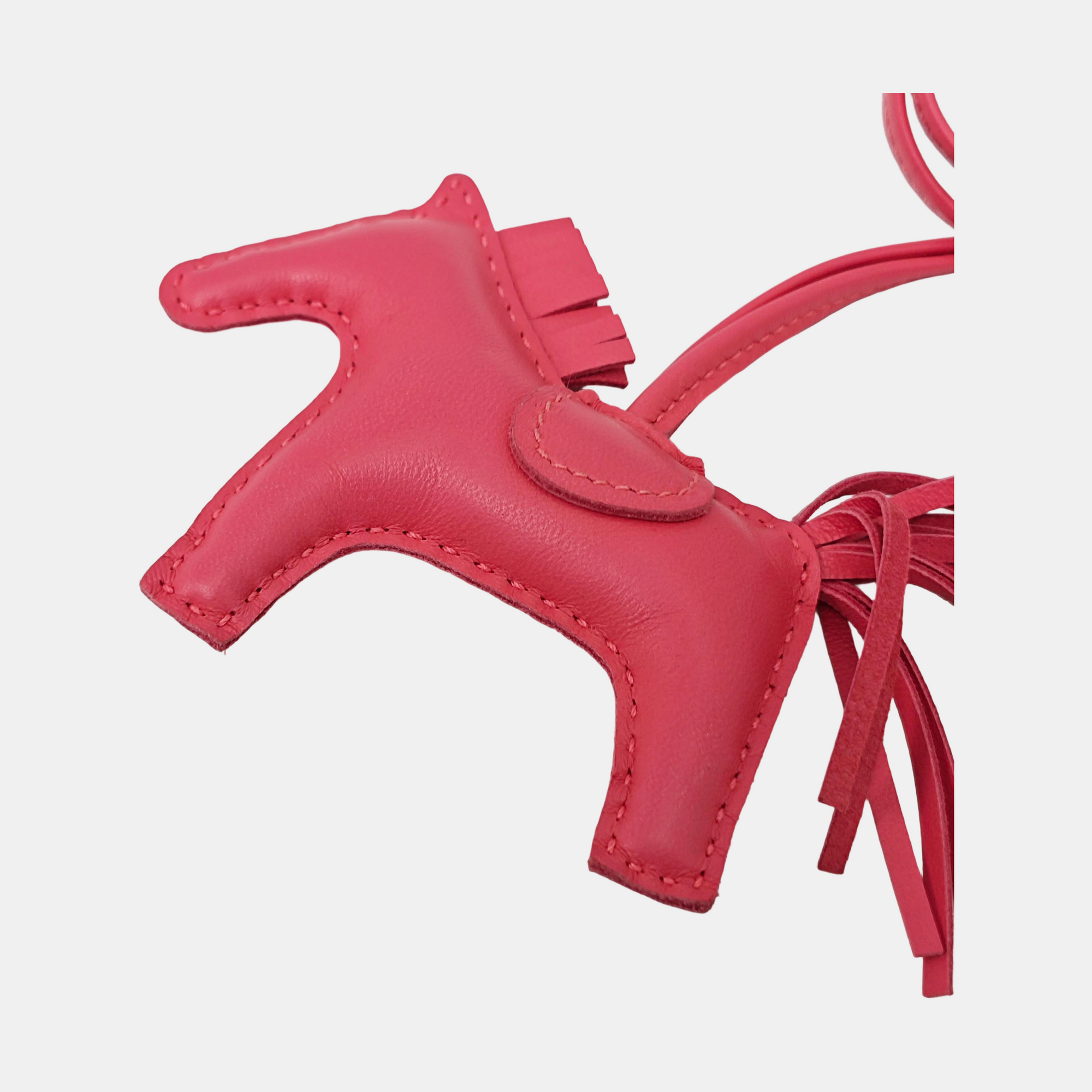 Leather Bag Charm Red