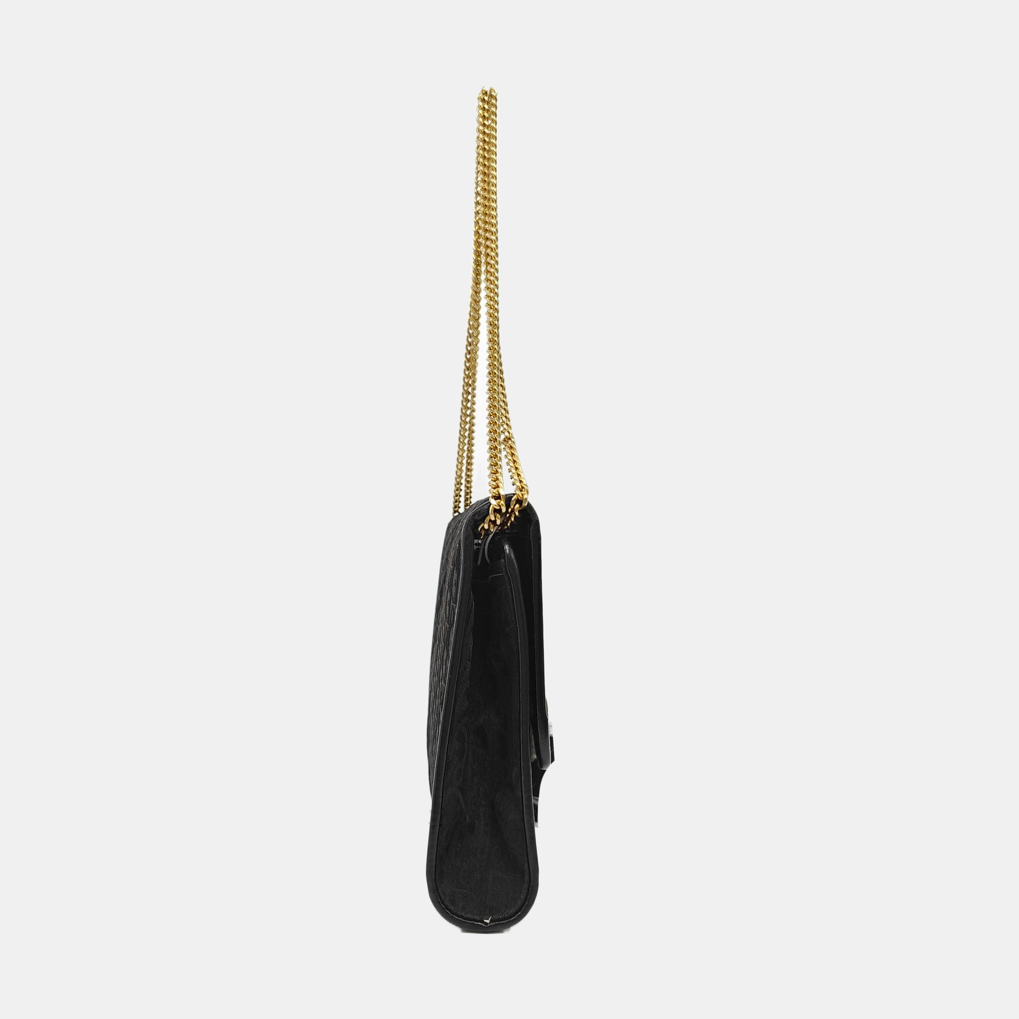 Oblique Canvas Shoulder Bag Black