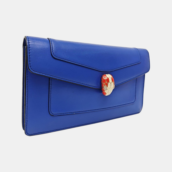SERPENTI FOREVER Calfskin Blue Wallet