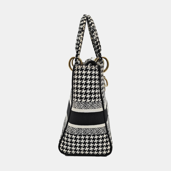 Authenticated pre-owned  Lady D-Lite Medium Canvas Black - Tote Bag at Looply