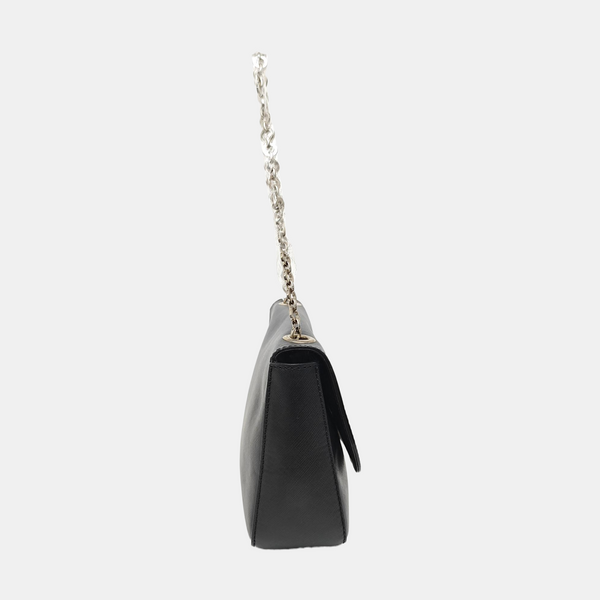 Calfskin Top Handle Bag Black