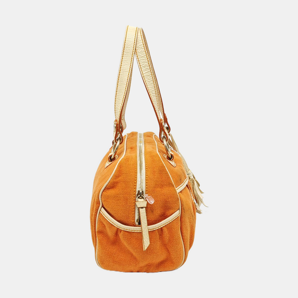 Canvas Top Handle Bag Orange