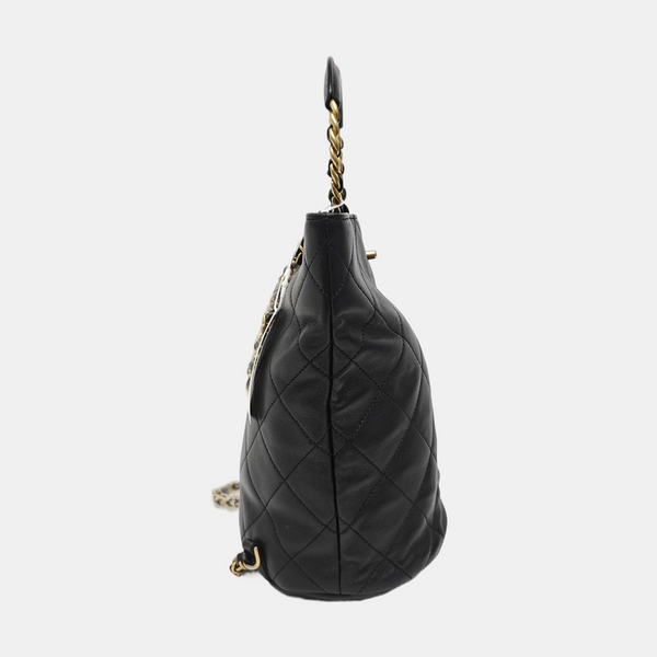 Quilted Lambskin Backpack Black