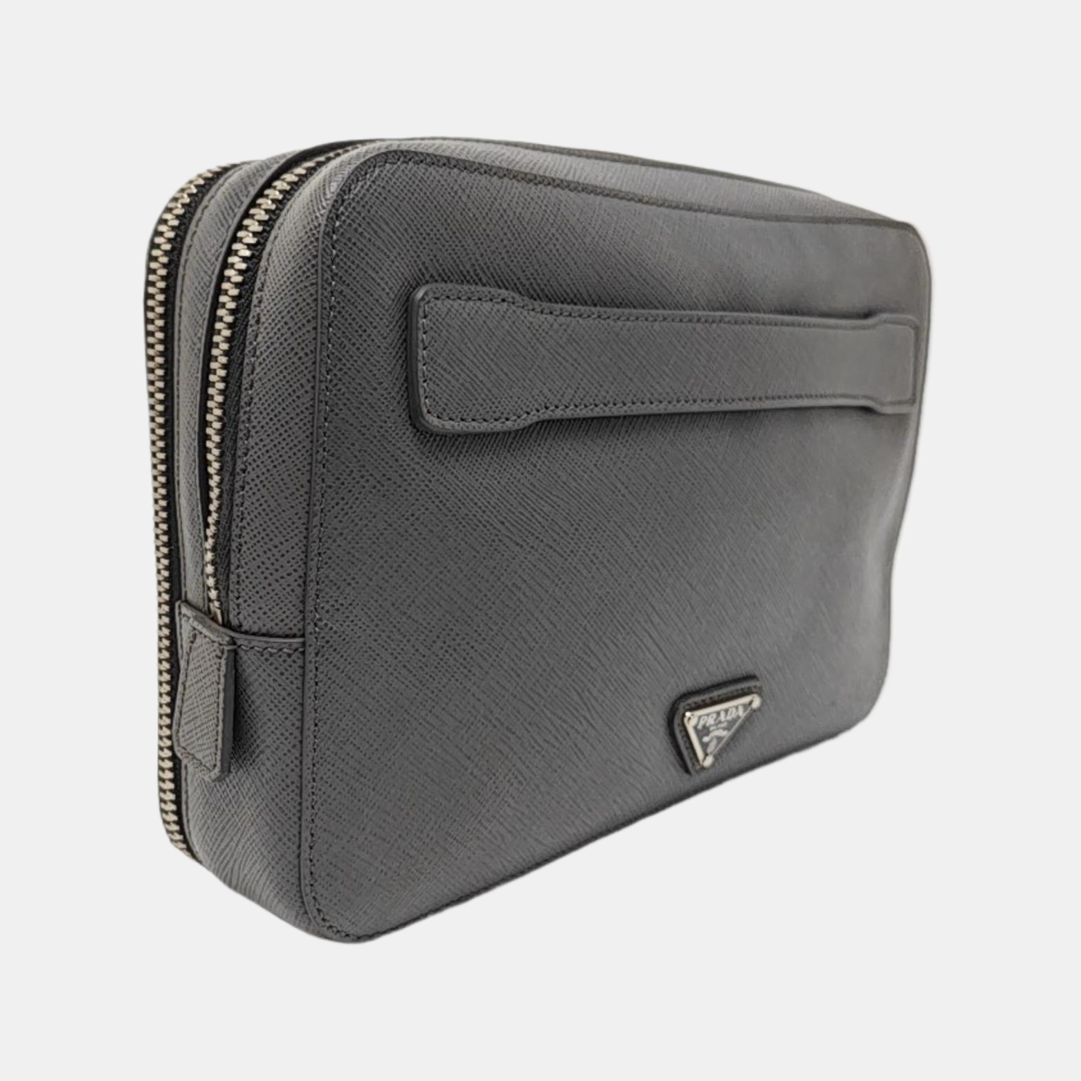 Leather Clutch Gray
