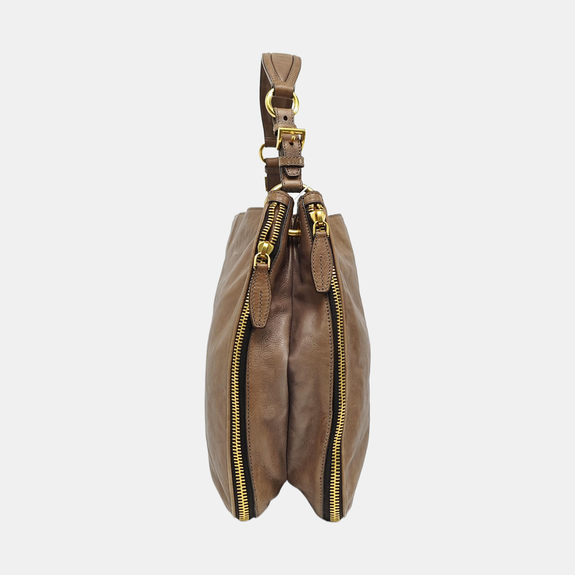 Calfskin Shoulder Bag Brown