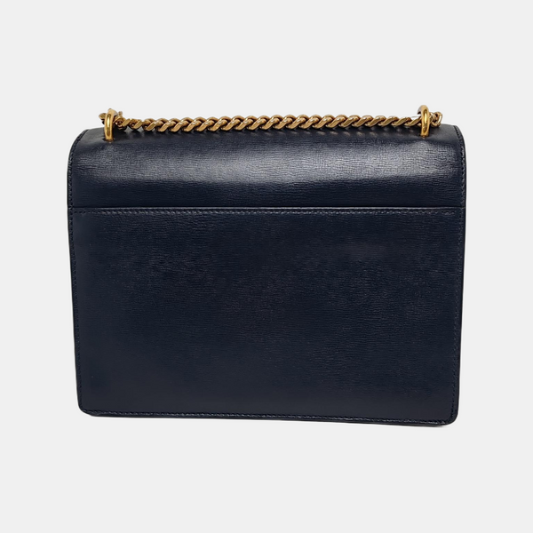 Authenticated pre-owned  SUNSET Medium Calfskin Blue - Crossbody Bag at Looply