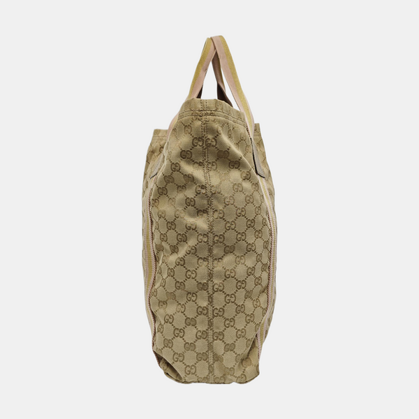 Monogram Canvas Tote Bag Beige