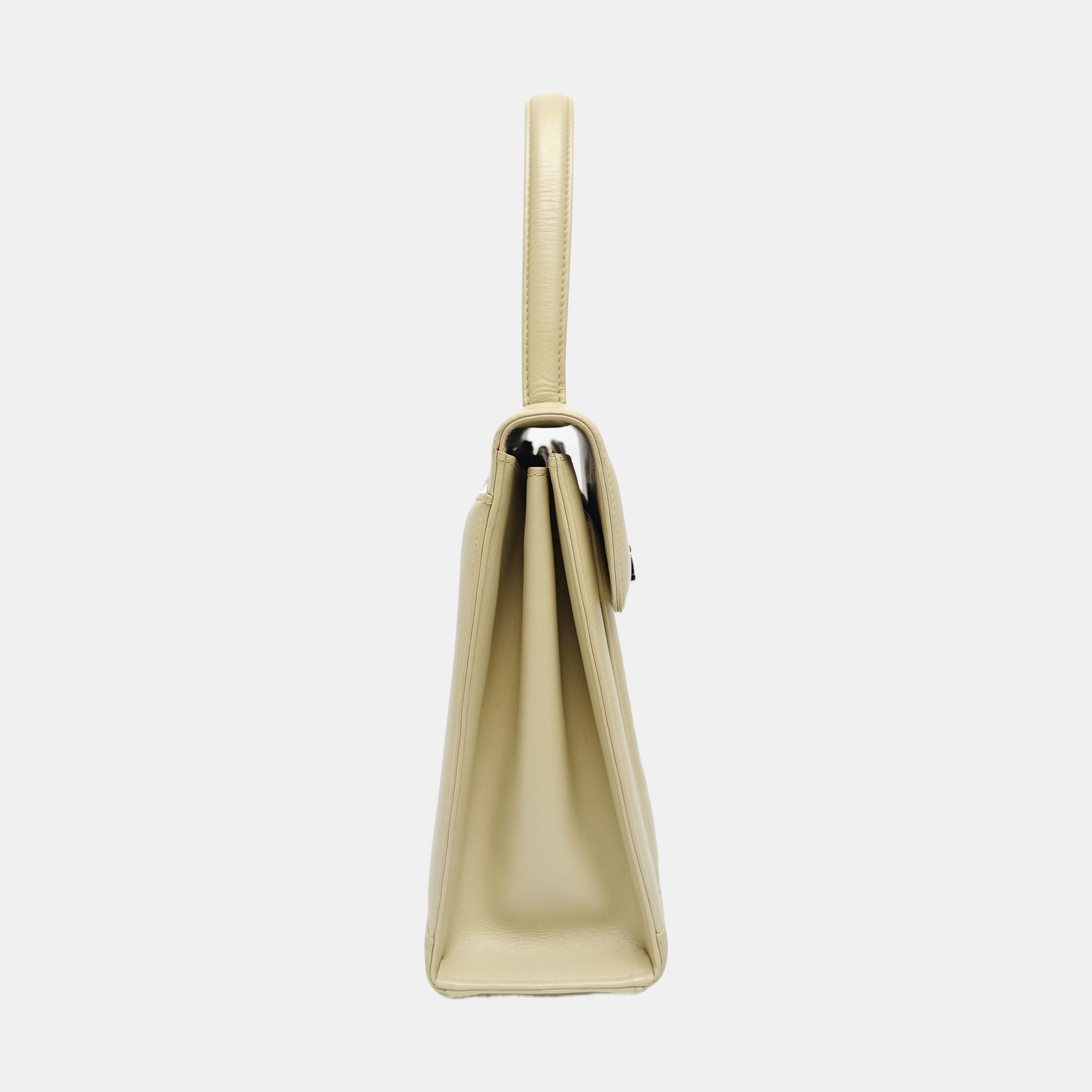 Calfskin Top Handle Bag Beige