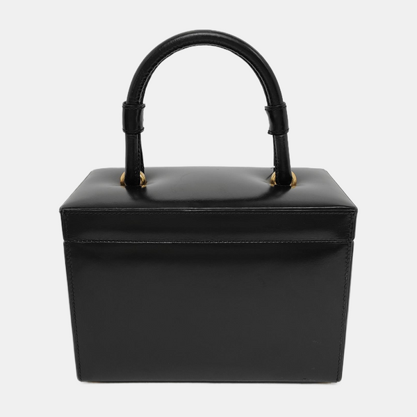 Calfskin Top Handle Bag Black