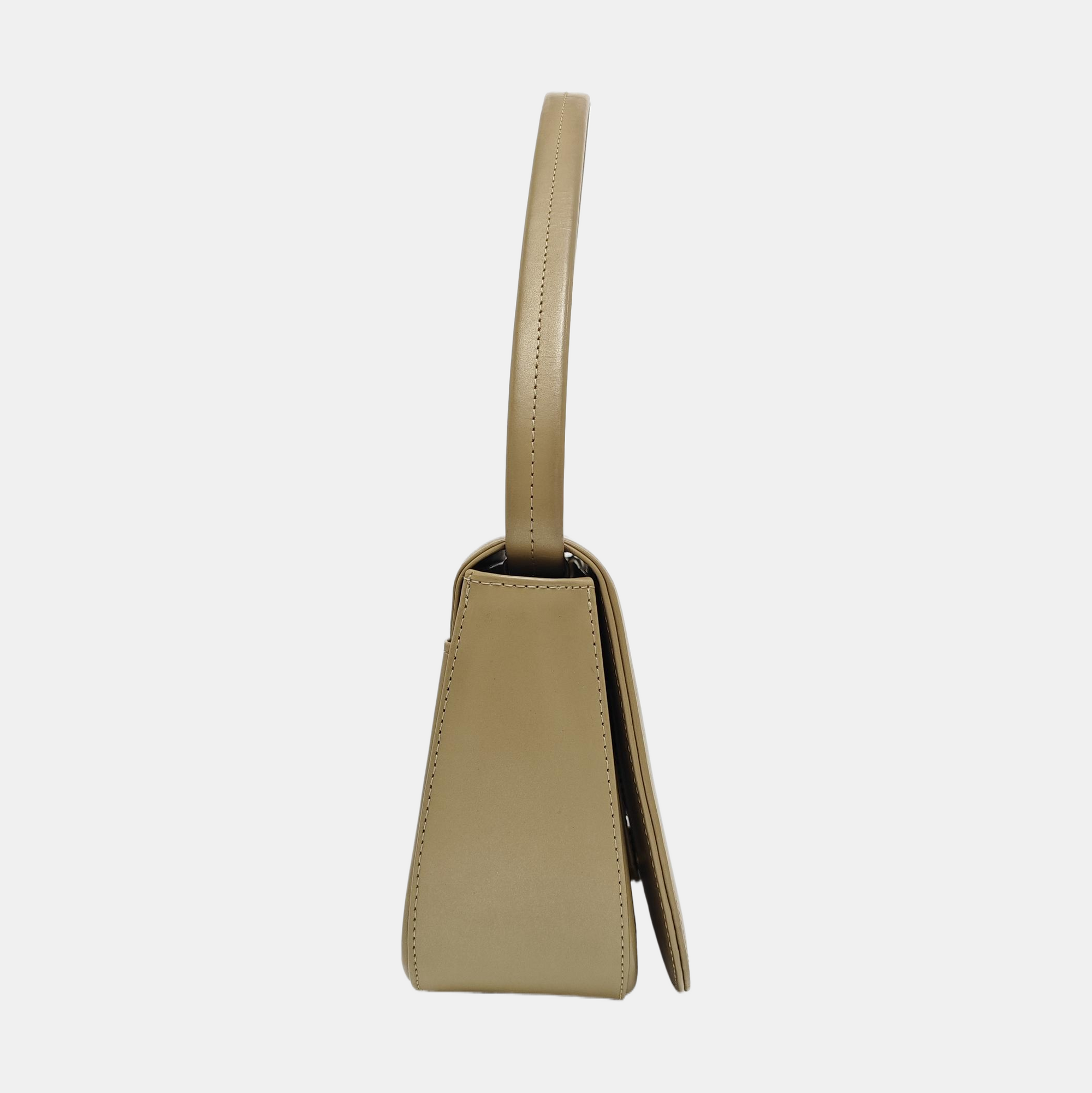 Leather Top Handle Bag Brown