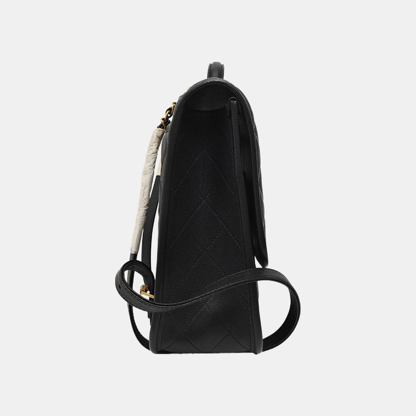 22K Quilted Grained Calfskin Black
