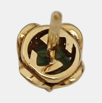 18k Gold Green Stud Earrings