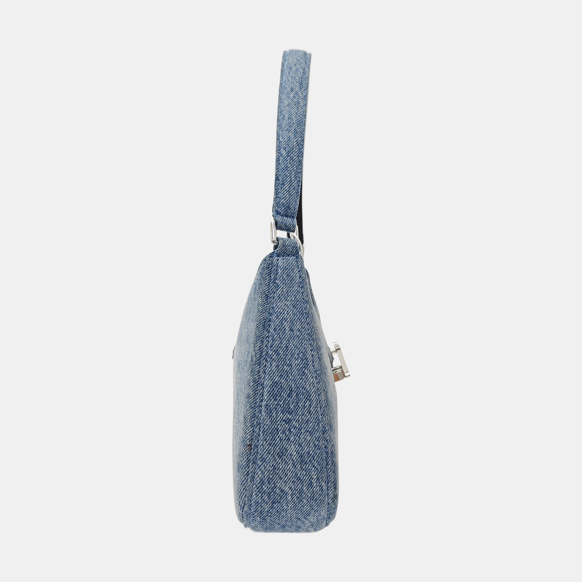 Denim Top Handle Bag Blue