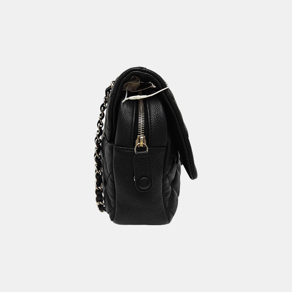 Large Quilted Grained Calfskin Black