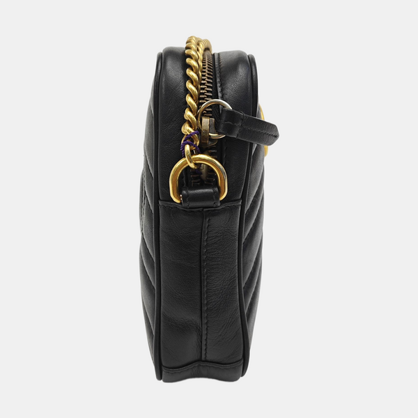 GG Marmont Mini Quilted Calfskin Black