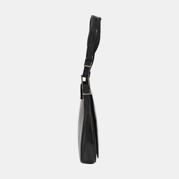 Patent Leather Shoulder Bag Black