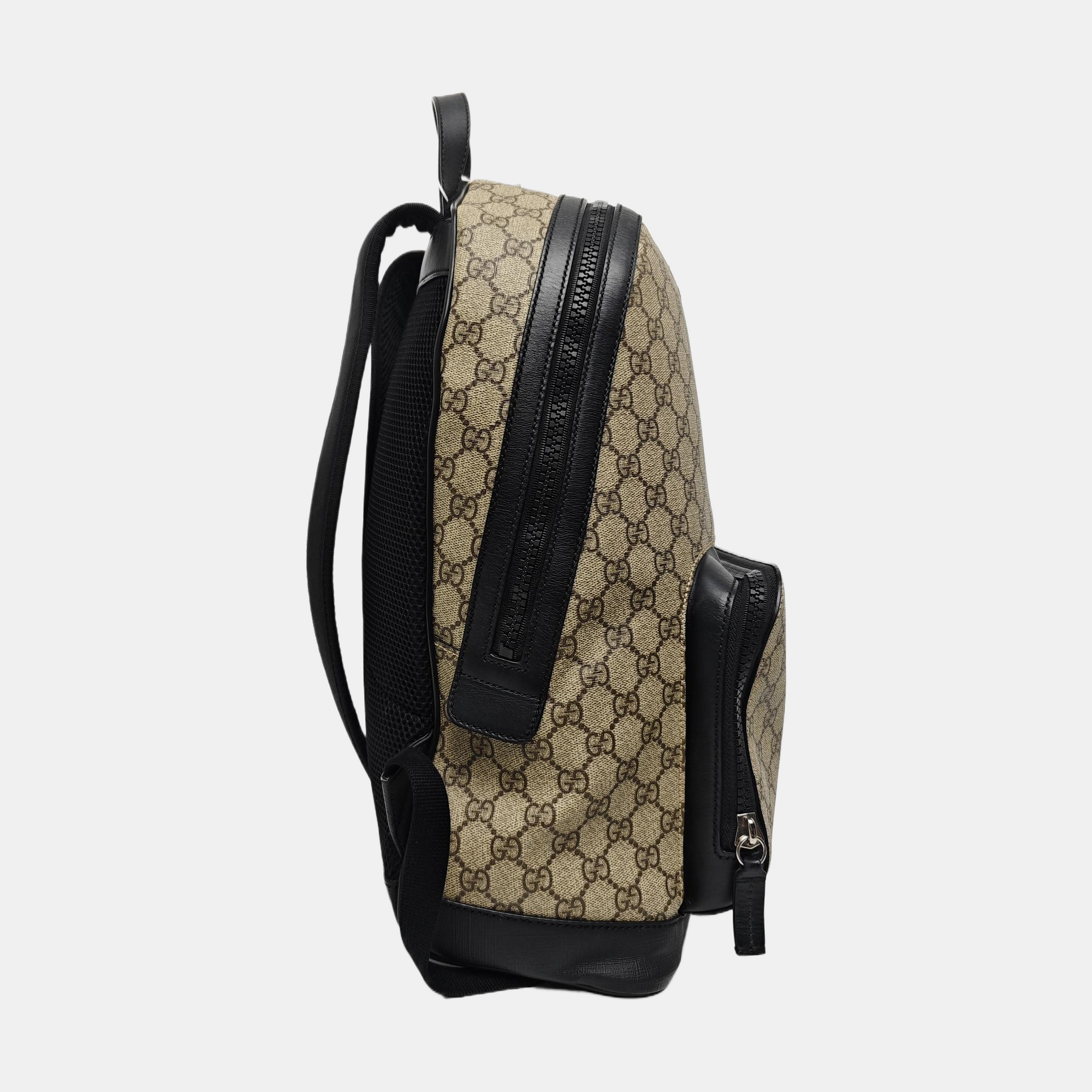 Monogram Coated Canvas Backpack Black
