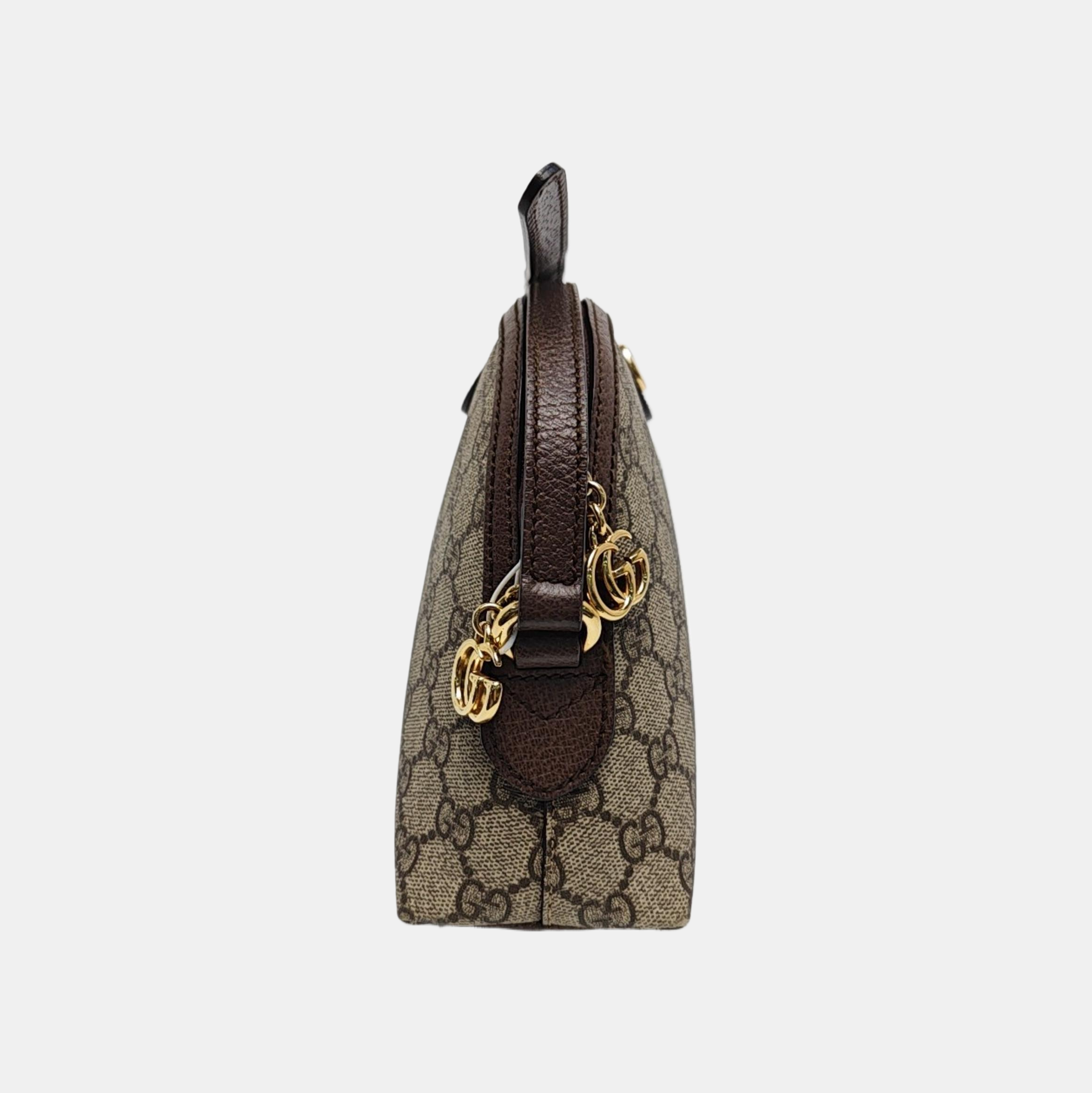 Ophidia Small Monogram Lona Revestida Beige