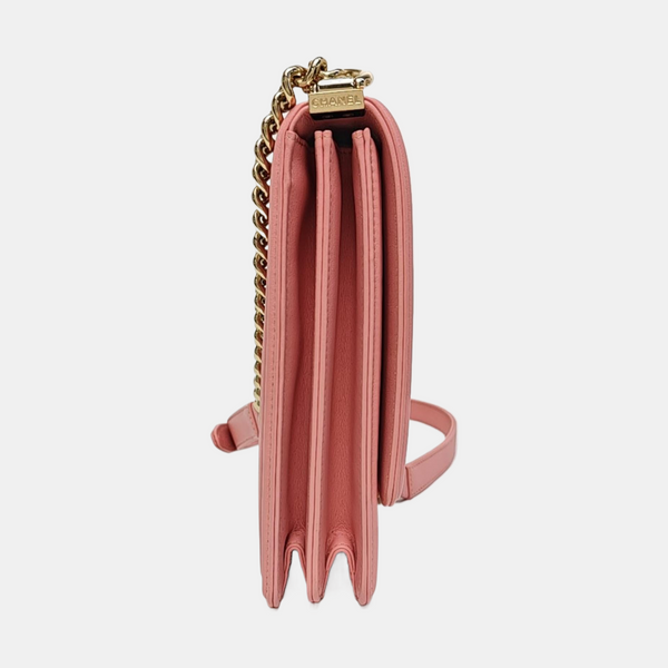 BOY CHANEL Mini Quilted Calfskin Pink