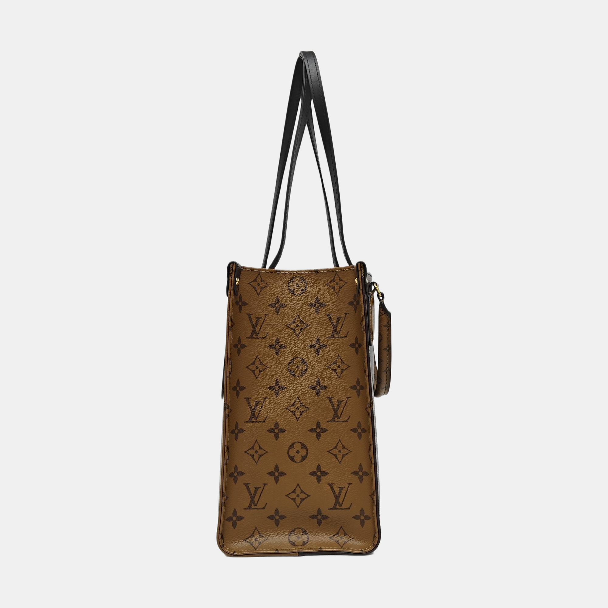 ONTHEGO MM Monogram Coated Canvas Brown