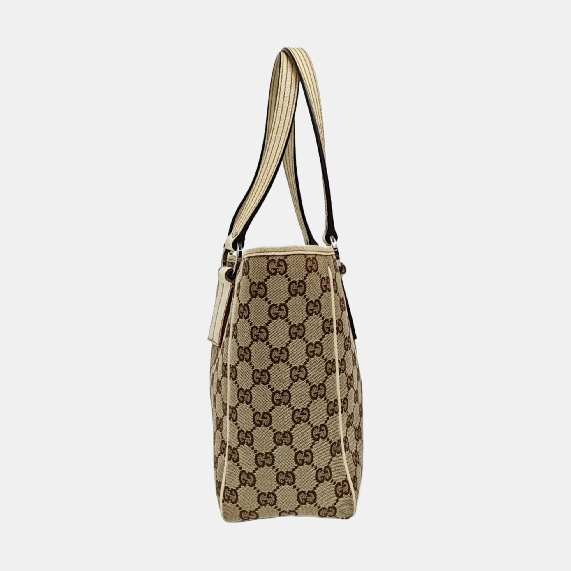 Monogram Canvas Tote Bag Beige