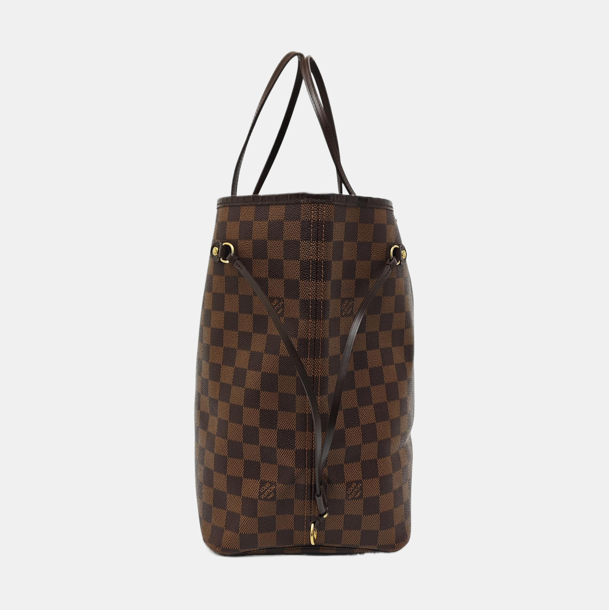 NEVERFULL GM Damier Ebene Coated Canvas Brown
