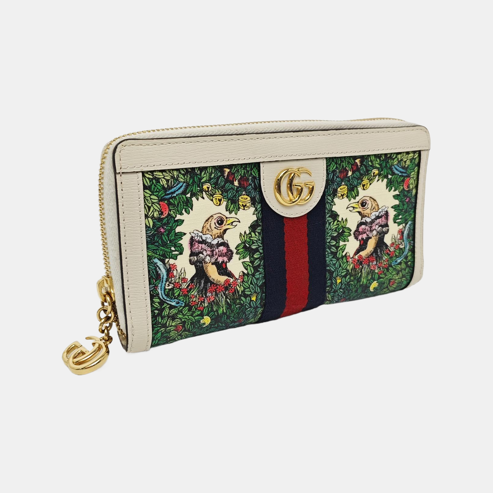 Ophidia Mini Monogram Coated Canvas Beige Wallet
