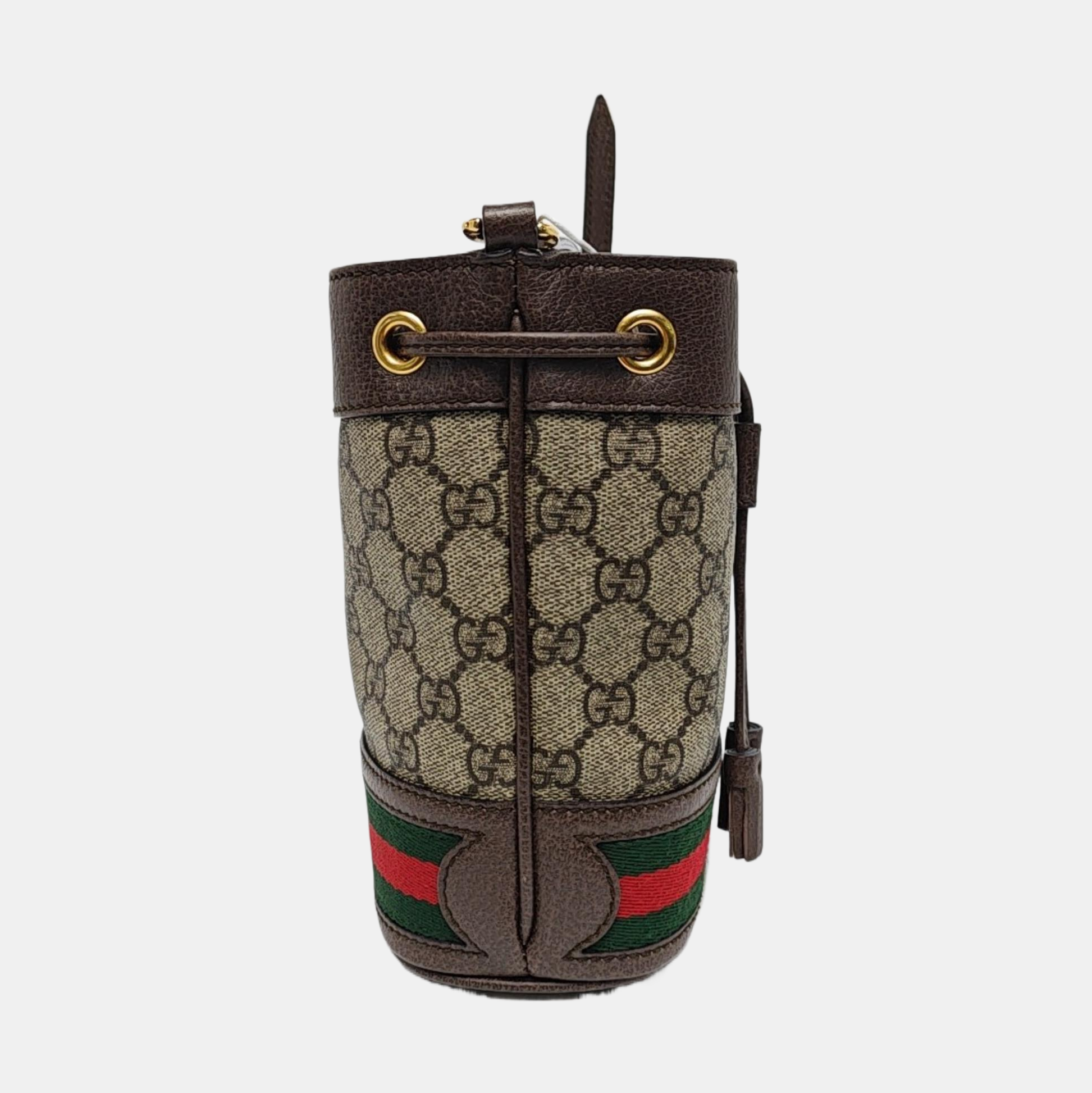 Ophidia Mini Monogram Coated Canvas Beige
