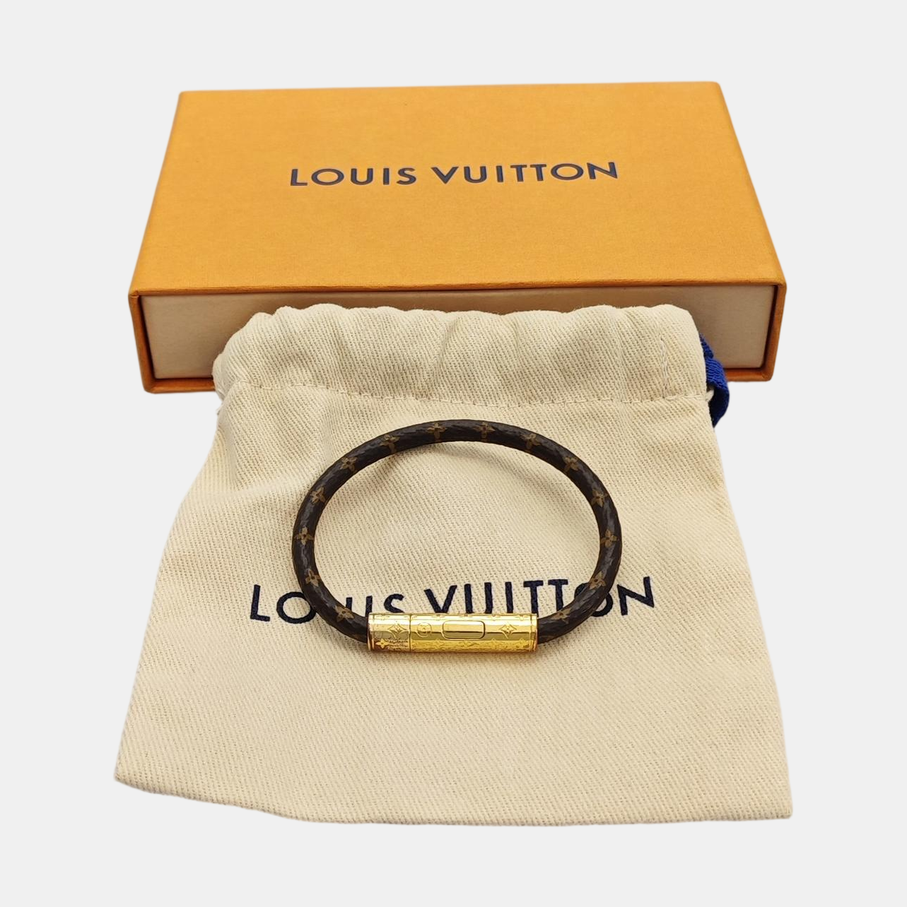 CONFIDENTIEL Coated Canvas Brown Bangle