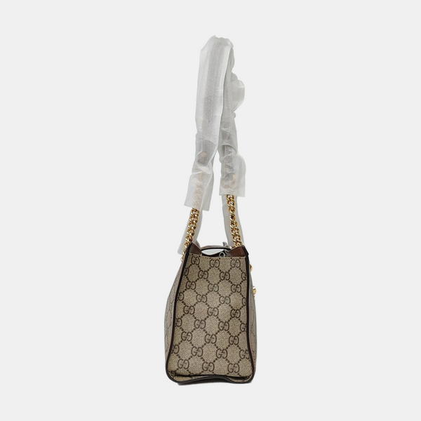 Padlock Small Monogram Coated Canvas Beige