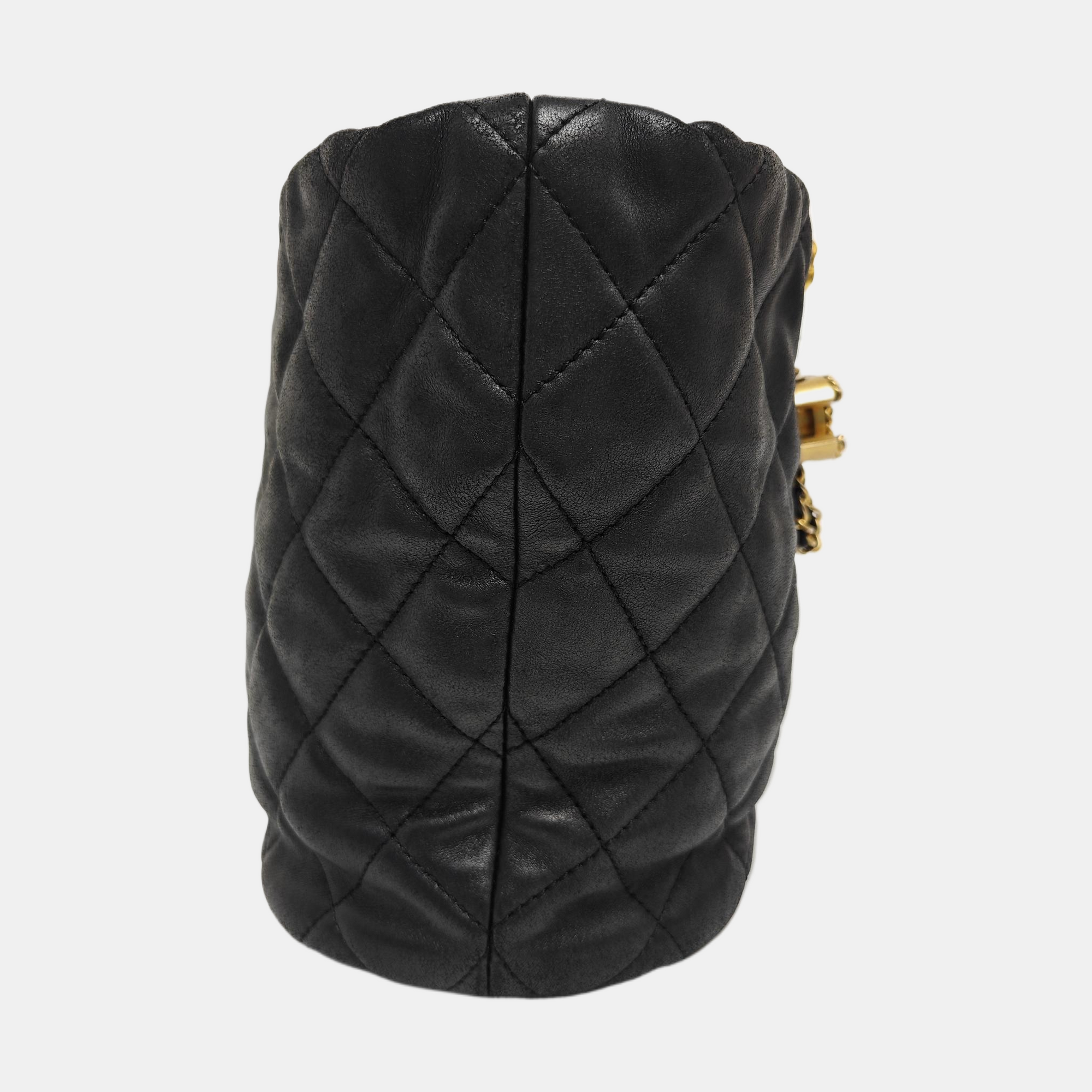 DRAWSTRING Quilted Lambskin Black
