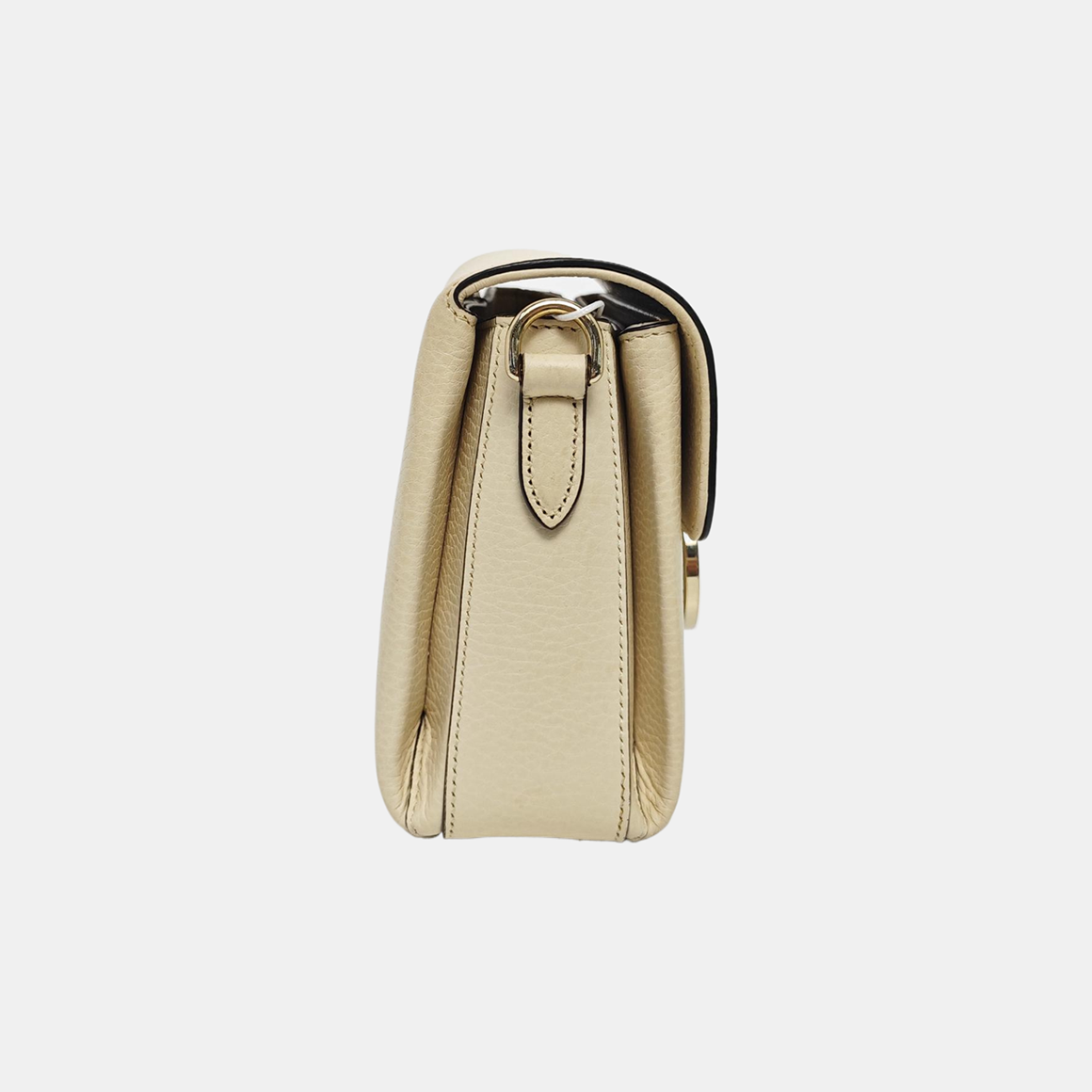 Piel de becerro mini con G entrelazada Beige