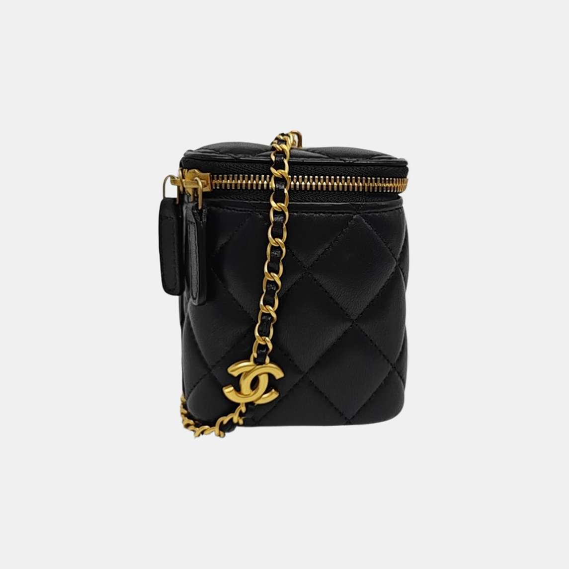 VANITY CASE Small Quilted Lambskin Black