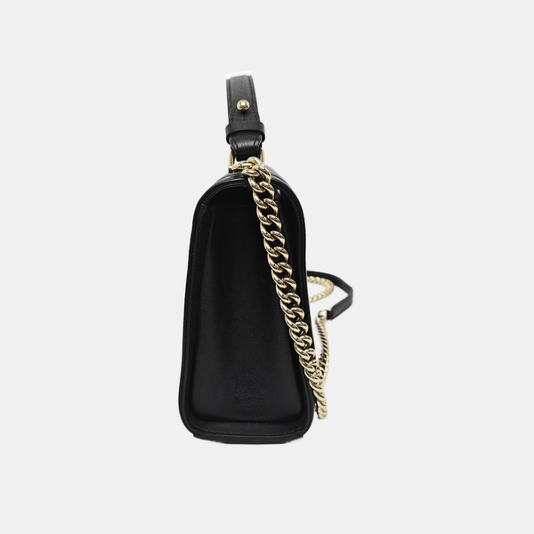 LABEL CLICK Medium Quilted Calfskin Black