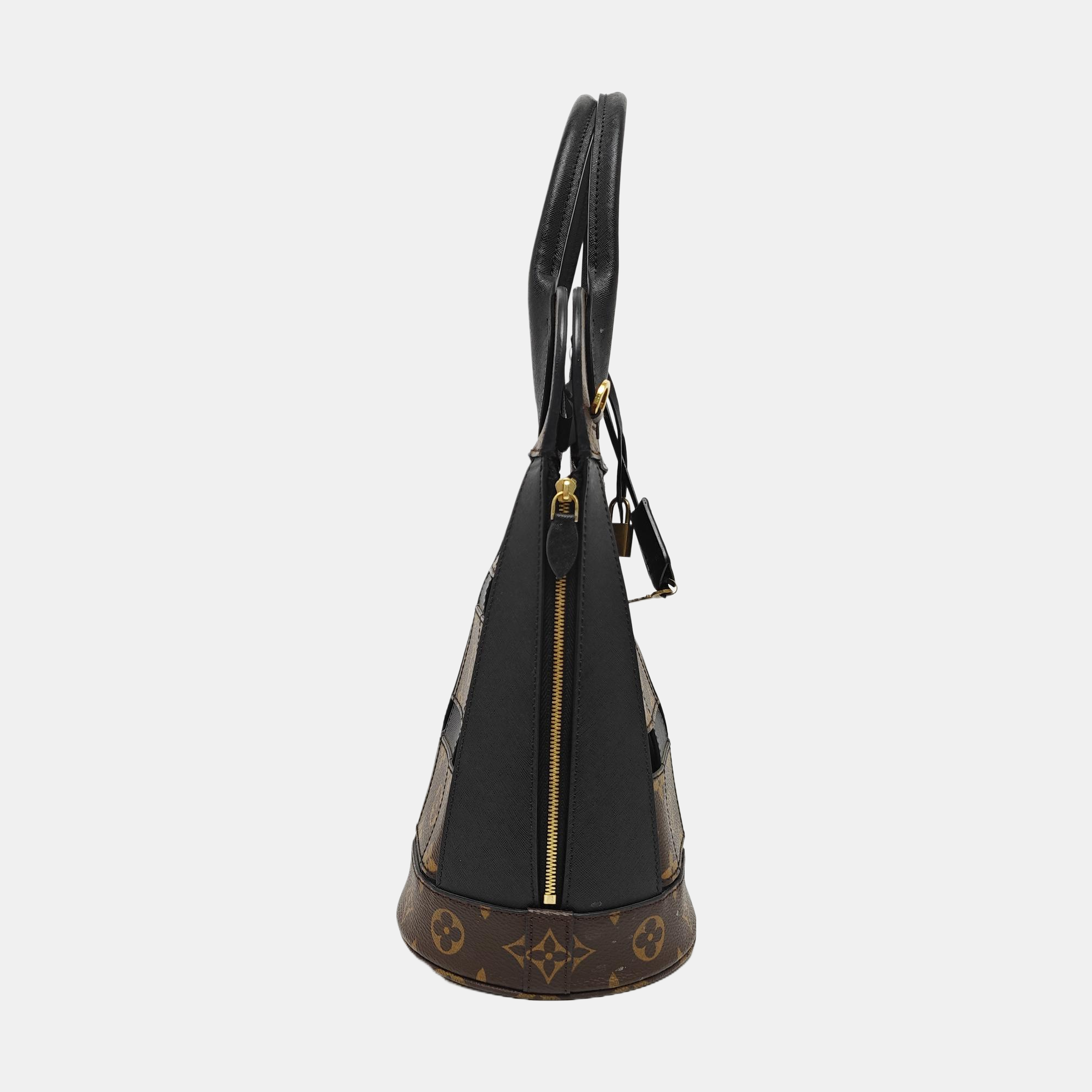 Monogram Coated Canvas Shoulder Bag Brown